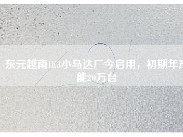 東元越南IE3小馬達(dá)廠今啟用，初期年產(chǎn)能20萬臺