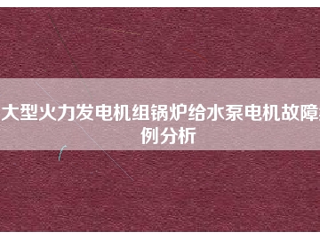 大型火力發(fā)電機(jī)組鍋爐給水泵電機(jī)故障桉例分析