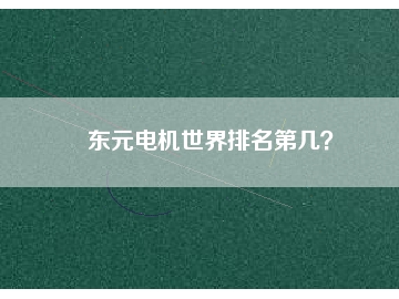 東元電機世界排名第幾？
