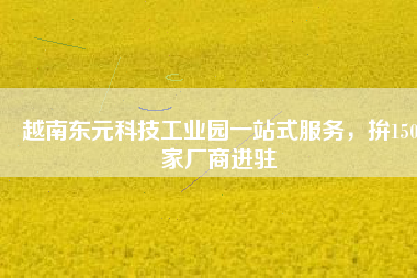 越南東元科技工業(yè)園一站式服務(wù),拚150家廠商進(jìn)駐