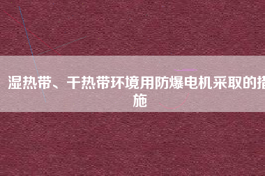 濕熱帶、干熱帶環(huán)境用防爆電機(jī)采取的措施